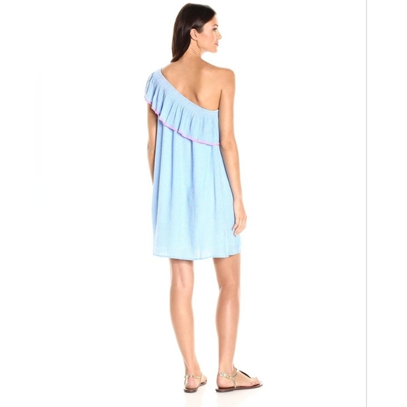 Lilly Pulitzer Emmeline One Shoulder Shift Dress in Blue Size XS - Picture 3 of 13